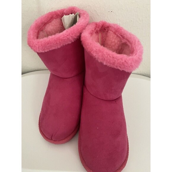 Girl's Snow Boots faux fur Lining Warm Winter Non-Slip Shoes pink size 34 - Picture 5 of 6
